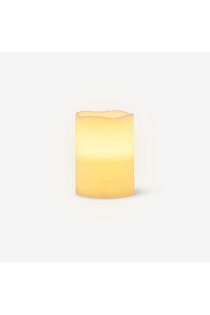 Beyaz LED Dekoratif Mum 10 cm