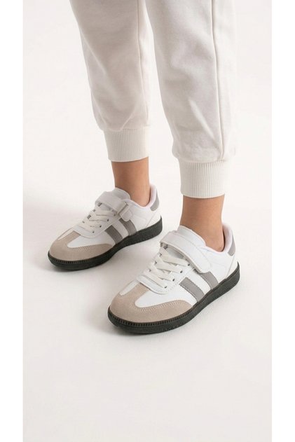 White Gray Children's Sports Shoes Sm02