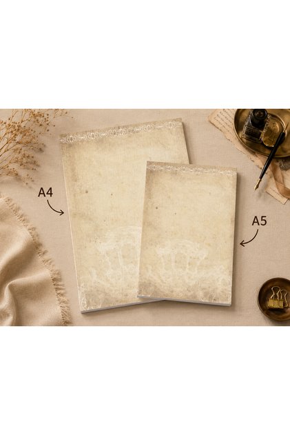 Vintage Themed Set of 2 (A4-A5) Notepads - Notepad - Memo Pad