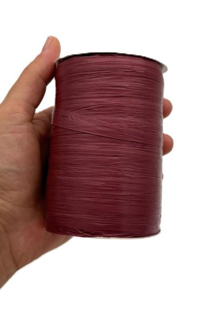 Number 62 Burgundy Color Angel Soft Raffia, Satin Raffia 100 Gr 200 Meters