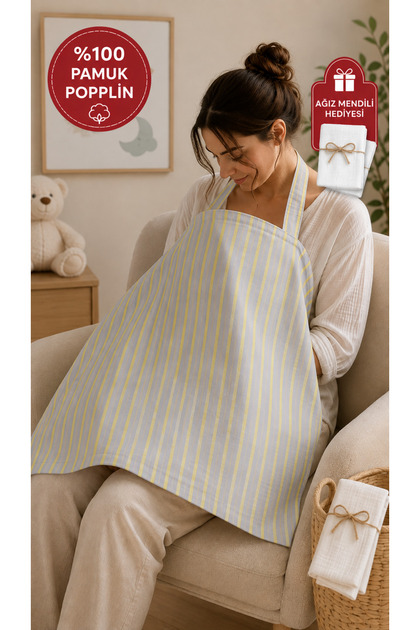 Washed Cotton Poplin Nursing Cover | Multi-Purpose Nursing Bib and Stroller Cover