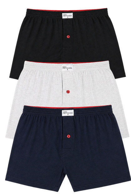 3-Pack Deal Product! Men's Combed Cotton Towel Waist Boxer 100% Cotton Mixed Color
