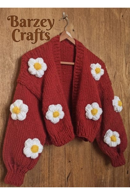 El Knitted Women's Floral Cardigan