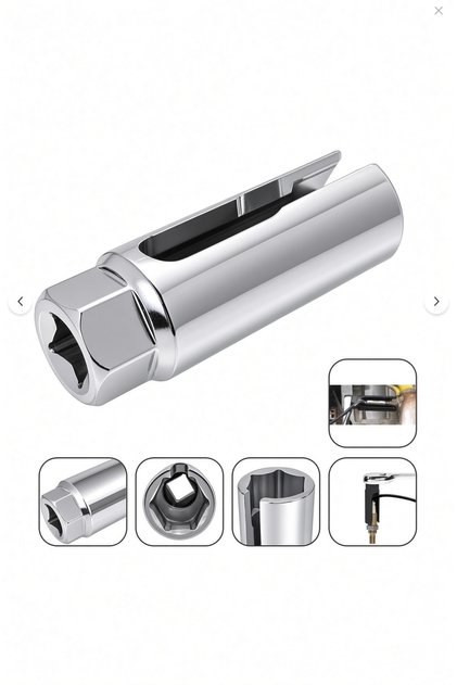 22mm Oxygen Sensor Wrench Lambda Sensor Disassembly Tool 1/2" Square End Slotted Socket 90mm