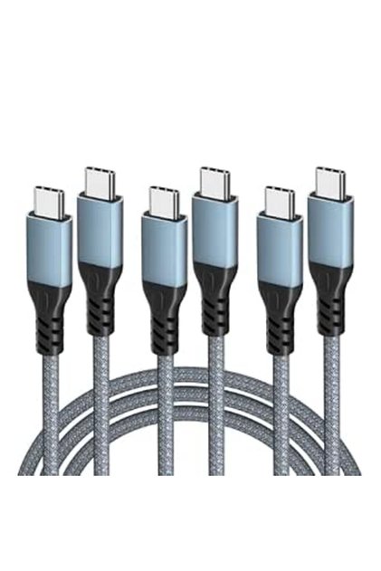 كابل USB A إلى USB C، 1 متر + 2 متر، شحن سريع 2.4 أمبير، كابلات شحن من النوع C، مزودة بخاصية مزامنة البيانات بسرعة 480 ميجابت في الثانية، مصنوعة من النايلون المضفر.