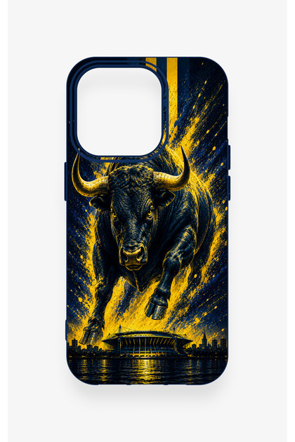 iPhone 14 Pro Compatible Kadiköy Bull Patterned Silicone Case