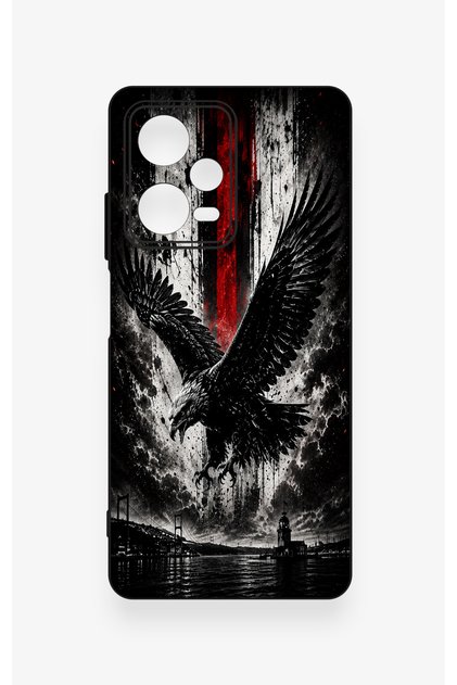Redmi Note 12 Pro 5g Compatible Black Eagle Patterned Silicone Case