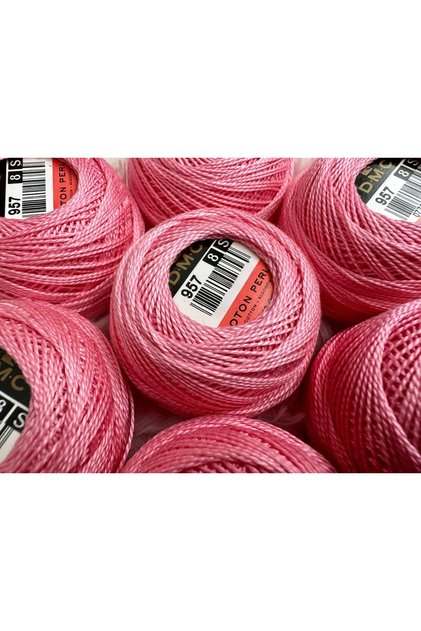 Fir textil Cotton Pearl DMC, pentru brodat si crosetat, bobina 10g/80m, 957/S