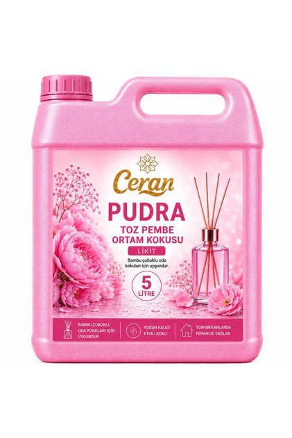 BAMBU ORTAM KOKUSU PUDRA TOZ PEMBE YEDEK LİKİT 5 LİTRE YOĞUN ESANSLI