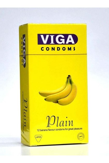 Pack Of 12 Banana Flavour Plain Condoms