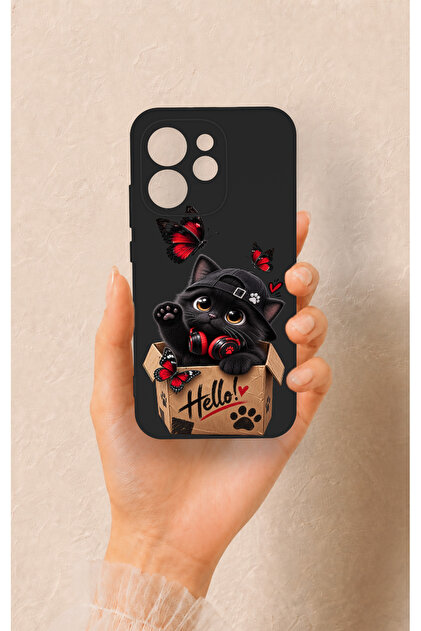 Oppo Reno 15 Pro 5g Compatible Hello Cat Patterned Silicone Case