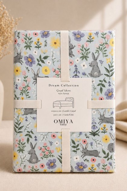 Sheet Set 100X200 Elastic 100% Cotton | Dream Collection Garden Rabbit