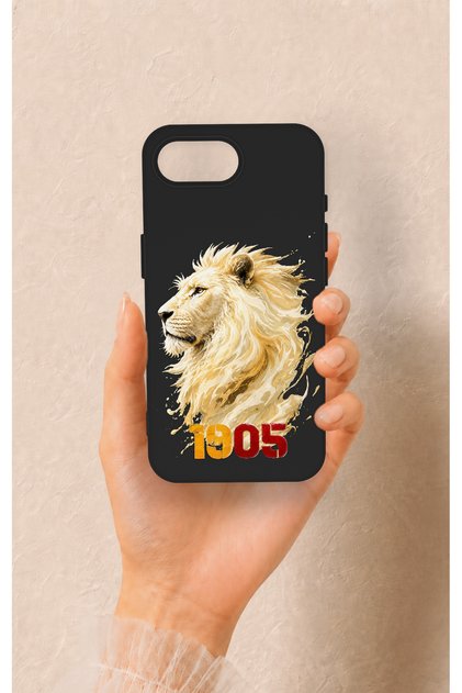 iPhone 16E Compatible Yellow Red 1905 Lion Pattern Silicone Case