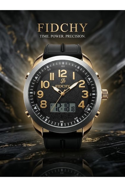 Luxury Watch - Black with Gold