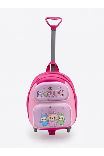 Girl's Kindergarten Nursery Wheeled Backpack Embossed Eva Colorful Printed Wheeled School Bag
