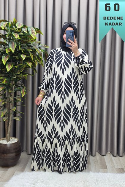 Women's Islamic Clothing Plus Size Wheat Pattern Dress