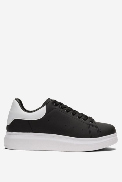 Unisex High Sole Sports Sneaker Shoes Black-White