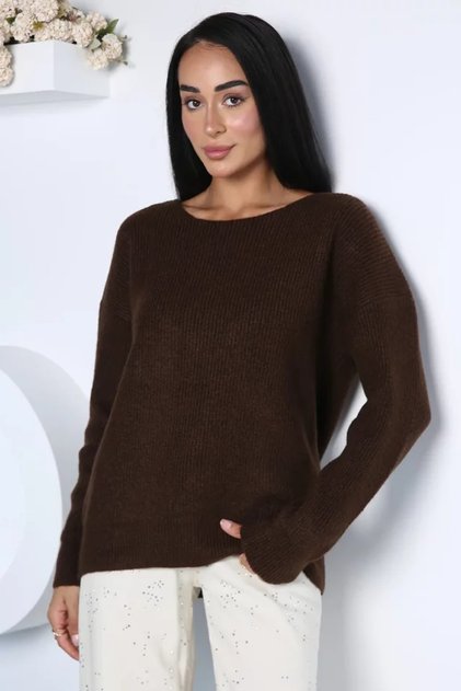 Gülseli Women's Knit Sweater with Lace Detail on the Back