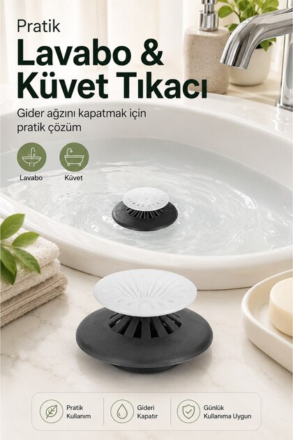 Practical Sink and Bathtub Drain Stopper Water Retainer Stopper with Strainer
