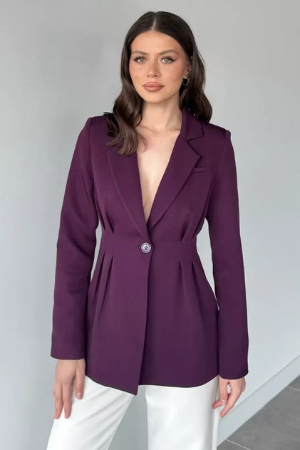 سترة بليزر نسائية مبطنة ومطوية من Gülseli