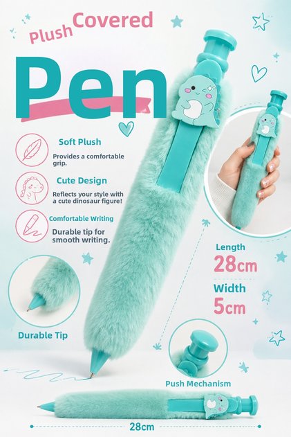 Giant Size Plush Pen 28cm Figured Soft Plush Gel Ballpoint Pen Vd050