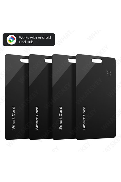 Black-4PCS 1-4Pcs Wireless Charge Wallet Tracker Card Thin Key Bag Luggage GPS Locator Google Find H