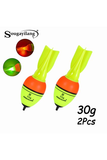 30g Buoyancy Sougayilang Luminous Fish Floats Rocket Shape 2Pcs with 6 Size -High Density Foam Mater