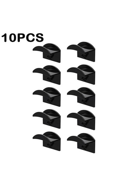 10pcs black 5/10Pcs Baseball Cap Hook Traceless Hat Hanger Wall Mount Cap Headset Necklace Organizer