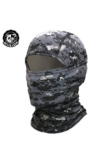 Black Digital Camo MusionTactical Balaclava Full Face Mask Quick-dryHiking Cycling Camping Hunting A