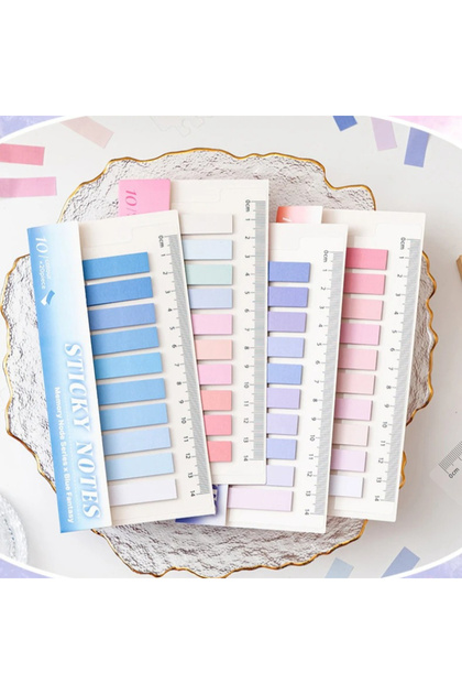 4pcs mix Gift lovely Lytwt Candy Color Gradient Sticky Notes With Ruler Adhesive Office School Suppl
