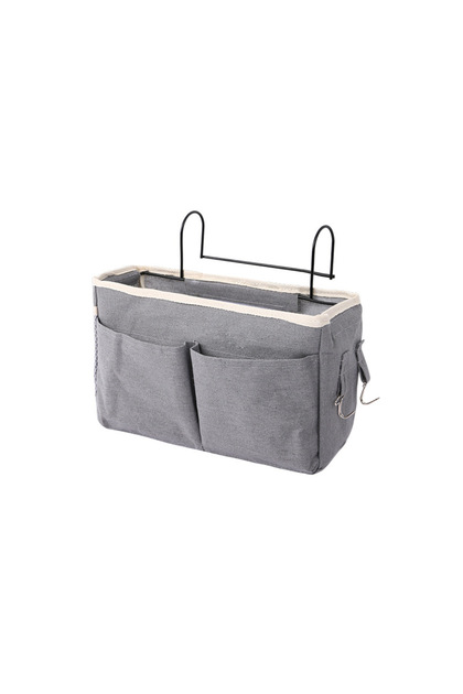 GRAY Baby Bedroom Bed Storage Organizer Bedside Storage Rack Dormitory Storage Basket Bedside Hangin