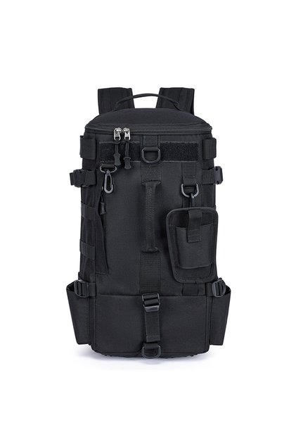 Black Multifunctional Fishing Backpack Tackle Bag with Rod Holders Fish Equipment Storage Molle Pack