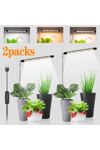 USB DCZWD-HB-2packs LED Grow Light for Indoor Plant Lights Full Spectrum Phyto Lamp Dimmable Timer S