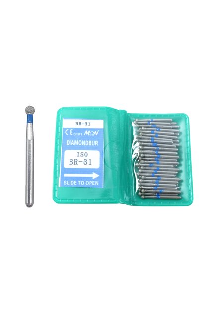 BR-31 50Pcs/Bag Dental Diamond High Speed Burs for Polishing Smoothing 1.6MM High Quality Polishing