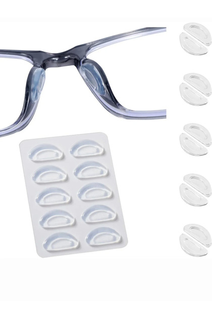 White-5 pair 5pairs Eyeglasses Anti Slip Nose Pads Soft Silicone Adhesive Glasses Nose Pads for Plas