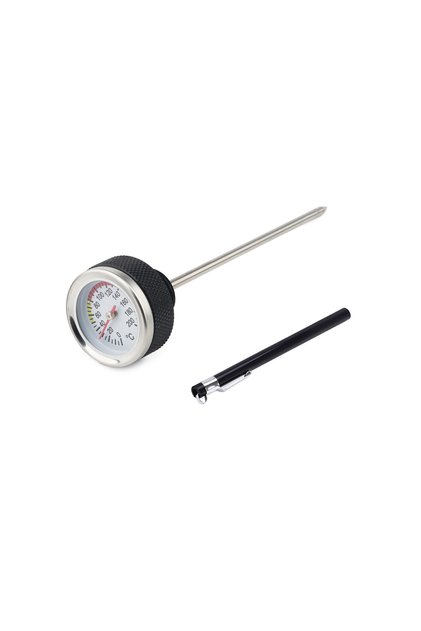 black Black/Silver Motorcycle Fuel Tank Caps M20x2.5 Oil Temperature Gauge 35MM with 117MM Probe 0-2