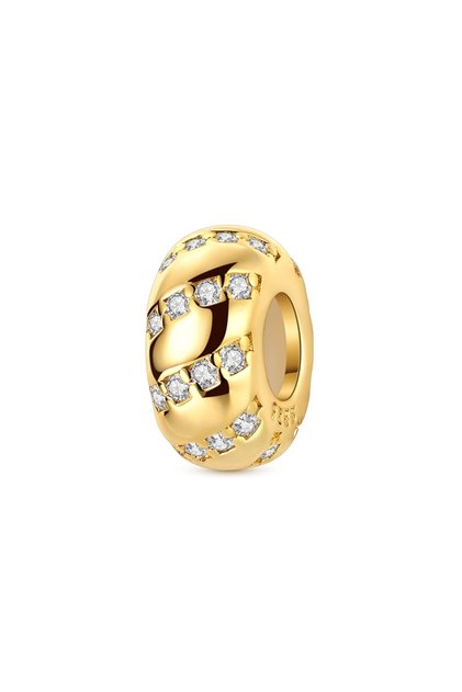 KTC147-GD 925 Sterling Silver Clasp Clip Gold Color Charms Fit 925 Original Bracelet DIY Charms Bead