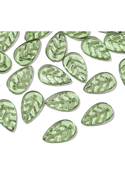 50PCS 04GN 10/50Pcs Acrylic Mini Tree Leaf Beads Unique Loose Beads Handmade DIY Making Jewelry Earr