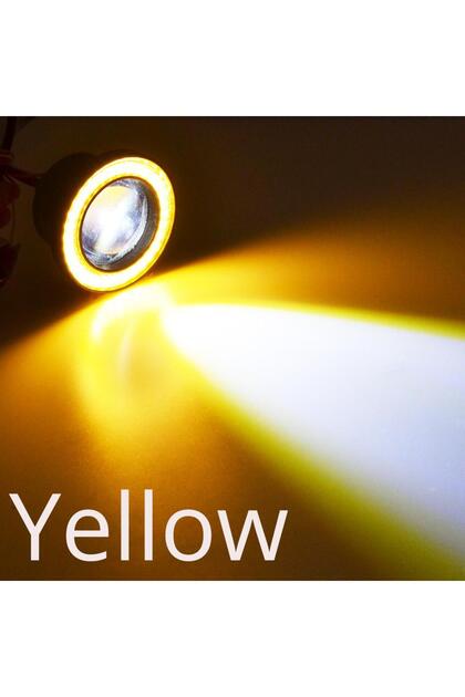 89mm YELLOW 2X 30W Car Driving DRL Fog Lights COB Angel Eyes 64/76/89mm Ambient Lamps Waterproof Day