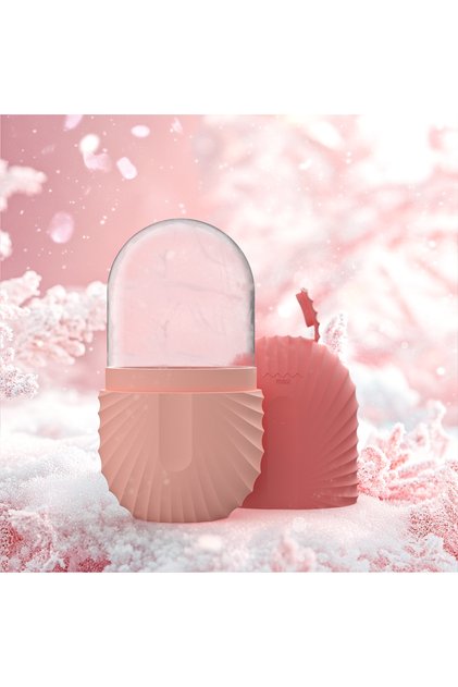Pink 1pc silicone face ice cube mold for Beauty and Skin Care silicon face ice roller