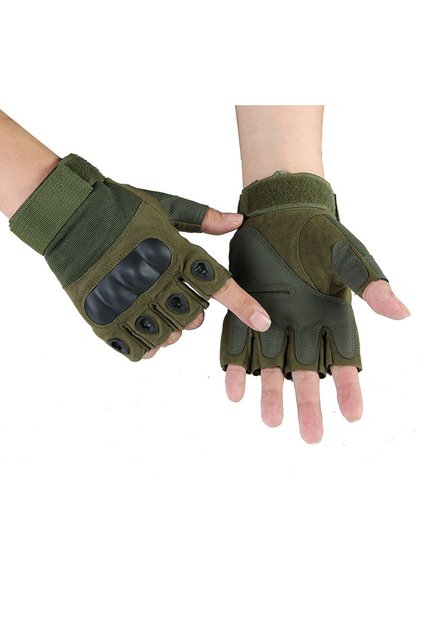 L Army Green Half Finger Men Gloves Outdoor Tactical Gloves Sports Shooting Hunting Motorcycle Cyc