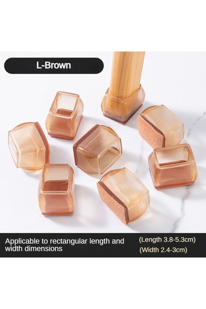 16 pcs L-Rectangular 16/8/4Pcs Silicone Non-Slip Legs Pads Thick-soled Furniture Sofa Anti-noise Fee