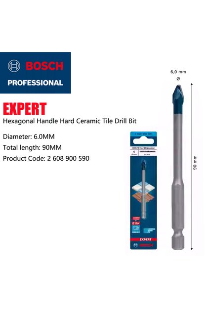2608900590 BOSCH Hex-9 Hard Ceramic Drill Bits EXPERT Small Blue Arrow Marble Floor Vitrified Tiles