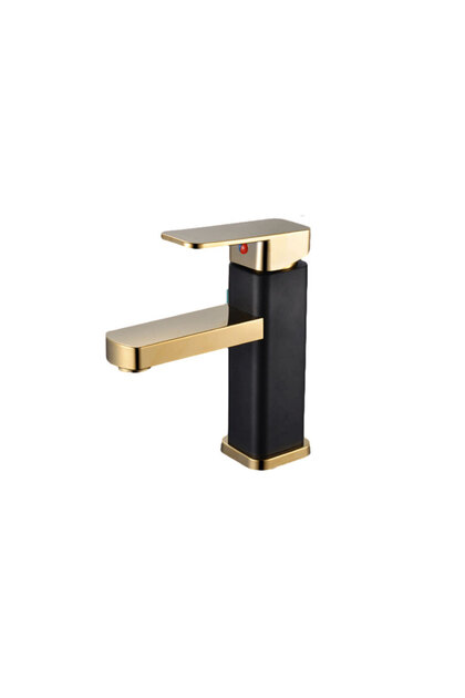 black RETHME Gold faucet bathroom faucet metal stainless steel handle hot and cold mixer faucet squa