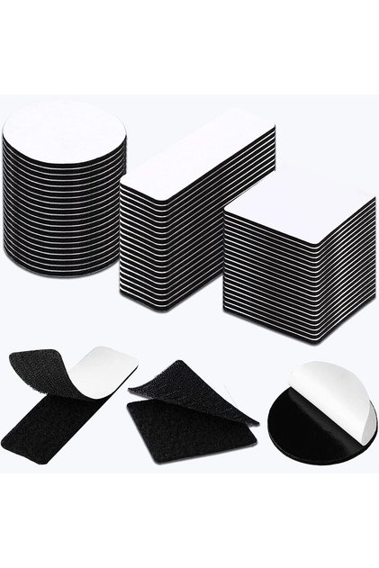 40x60mm 10pcs black Nylon Self Adhesive Round Sticker Hook and Loop Fastener Tape Strong Double Side
