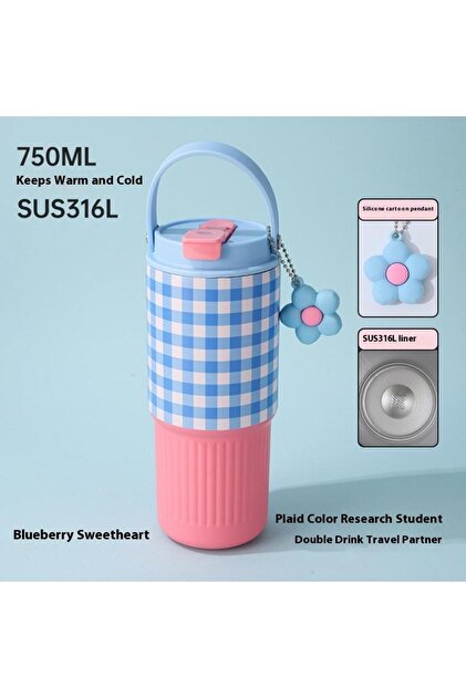 750 A1 For Hot And Cold Dual Use 316 Stainless Steel Car Travel Mug Thermos Cup Portable Tumbler Wit
