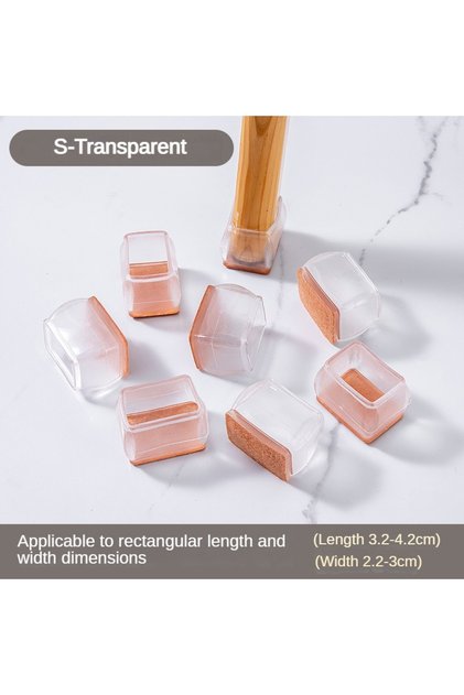 16 pcs S-Rectangular 16/8/4Pcs Silicone Non-Slip Legs Pads Thick-soled Furniture Sofa Anti-noise Fee