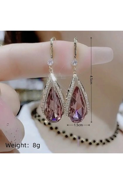 XL1703-1 1 Pair Of Light Luxury Cool Wind Gold Plated Alloy Opal Combination Love Imitation Pearls G
