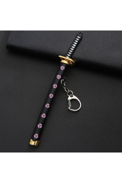 pink-black 8 Style Mini Roronoa Zoro Sword Keychain For Men Buckle Toolholder Scabbard Sabre Car Ke