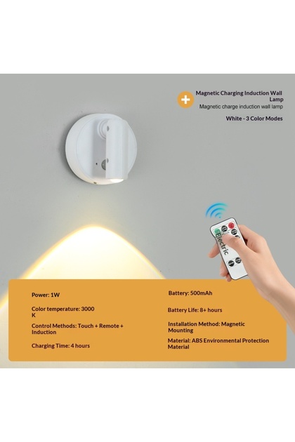 3 color white Remote USB Rechargeable Wall Light LED light magnetic Spotlight Wireless No Punch Read